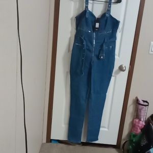 Denim jean jumpsuit